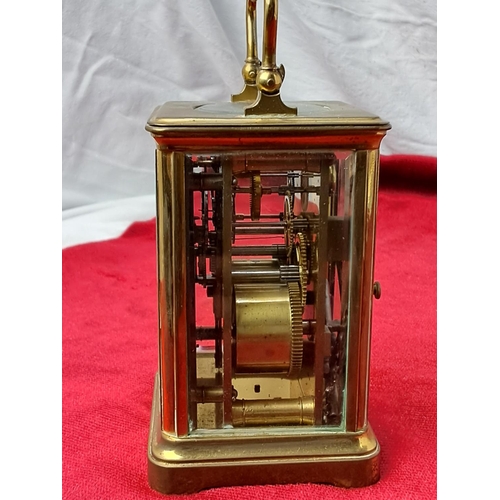 50 - An antique brass cased French carriage clock.