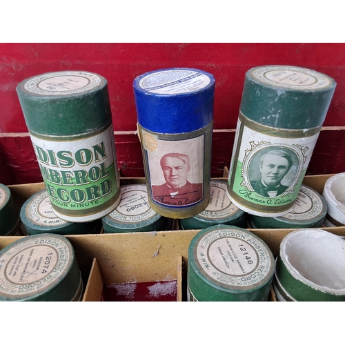 51 - A collection of antique Edison Amberol Wax Cylinder records in original tubes.