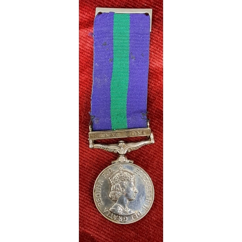 63 - A British General Service Medal (1918-1962), with 'Canal Zone' clasp, awarded to AC1 J H Downey (270... 