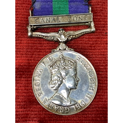 63 - A British General Service Medal (1918-1962), with 'Canal Zone' clasp, awarded to AC1 J H Downey (270... 