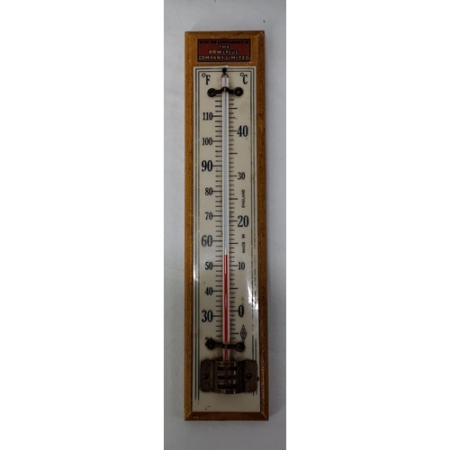 65 - A vintage advertising thermometer, reading, 'With the compliments of the Rawlplug Company Limited'.