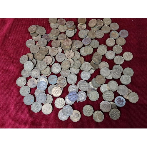 73 - A collection of vintage 3 pence pieces.