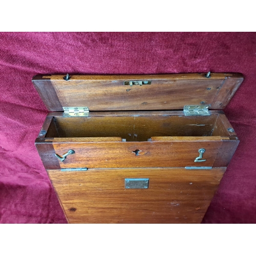 96 - An antique wooden case, plaque reading, 'Torpedo - Control & Deflection'