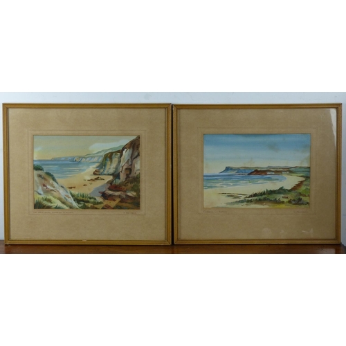 1 - Two vintage watercolours by G. Kennedy, titled, 'The Whiterocks, Portrush, Co. Antrim' and 'Fairhead... 