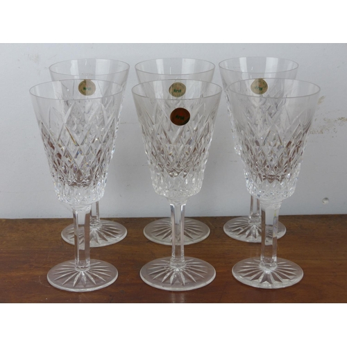 25 - A stunning set of 6 Tyrone crystal wine glasses. 1 A/F