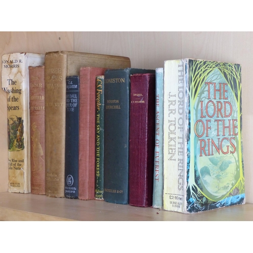 34 - A collection of vintage and antique books to include a 1906 1st edition copy of 'Coniston by Winston... 