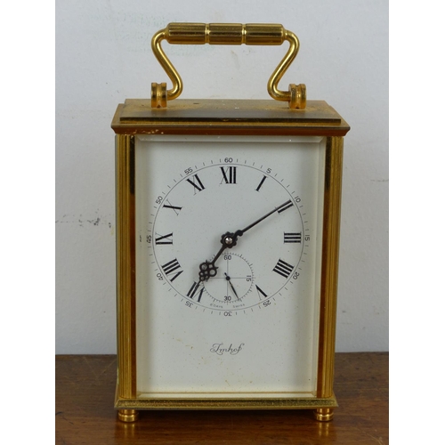 49 - A vintage Imhof brass cased carriage clock.