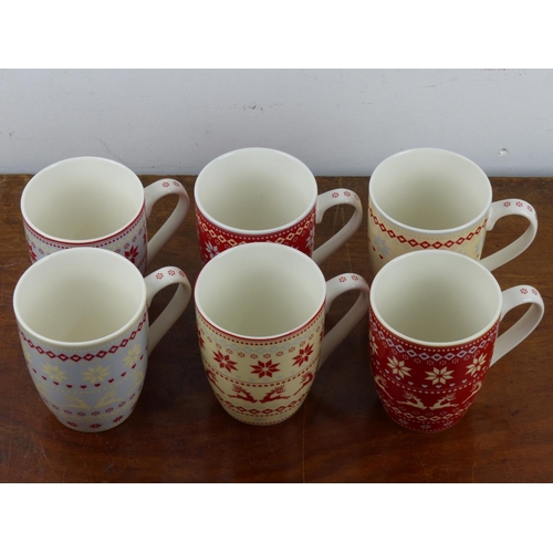 114 - A set of 6 Aynsley Christmas mugs.