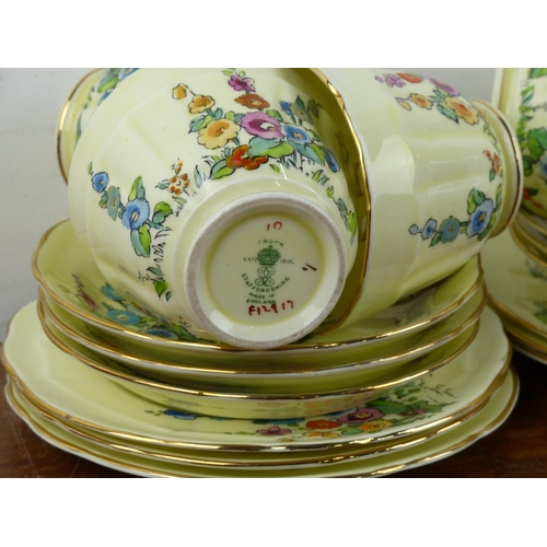 116 - A stunning vintage hand painted Royal Doulton tea set.