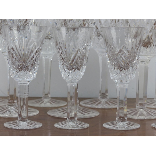 120 - A set of 8 Tyrone Crystal wine glasses & 6 liqueur glasses.