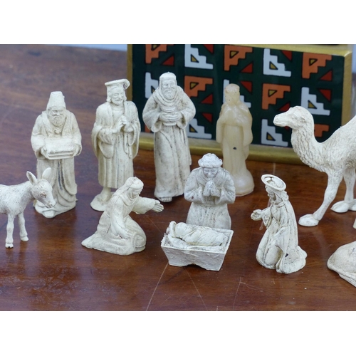 145 - A vintage/ antique Nativity set.