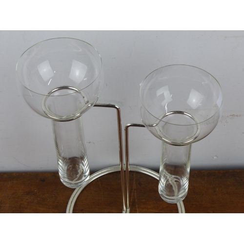 148 - A vintage Rosenthal double glass candlestick holder.