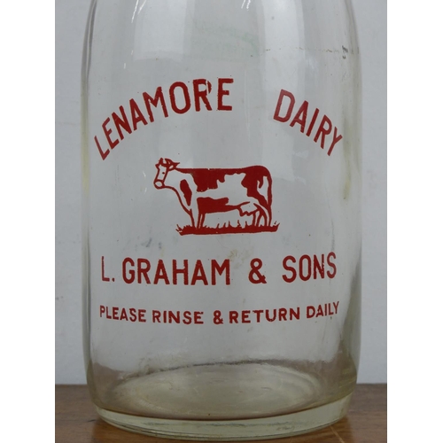 201 - A vintage glass milk bottle, 'Lenamore Dairy - L Graham & Sons'