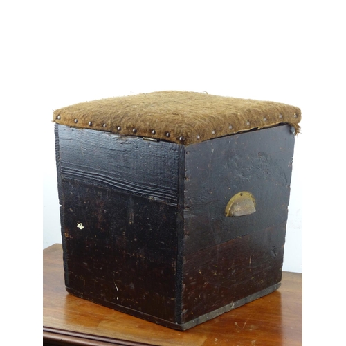 203 - A vintage Irish Vernacular butter box stool.