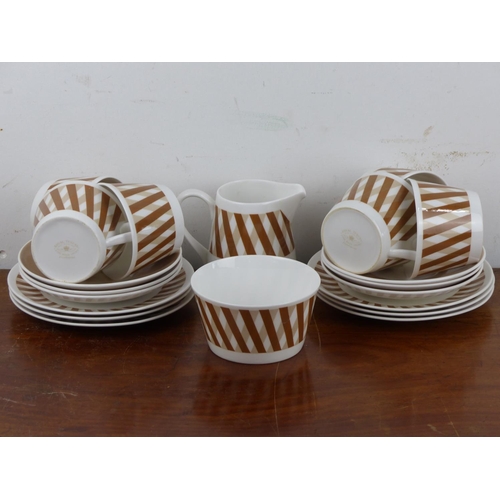 210 - A decorative Mid Century Royal Tuscan tea set.