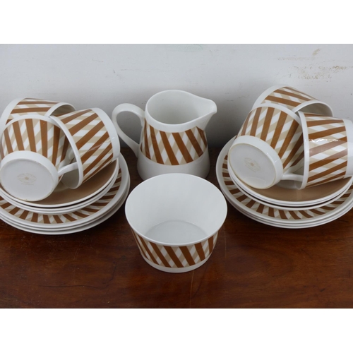 210 - A decorative Mid Century Royal Tuscan tea set.