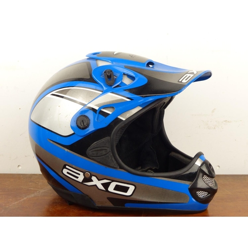 223 - An AXO motorcross helmet.