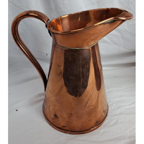 159 - An antique copper water jug & coffee pot.