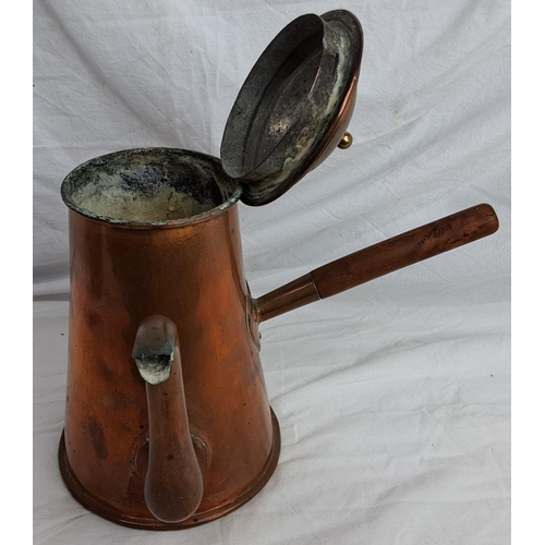 159 - An antique copper water jug & coffee pot.