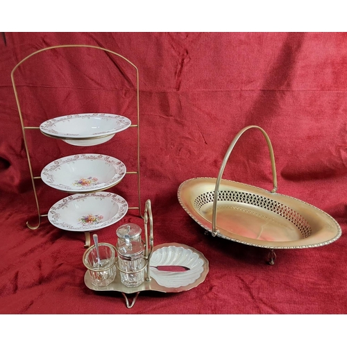 170 - An antique cake stand & more.