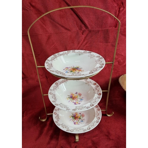 170 - An antique cake stand & more.