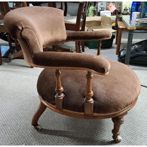 180 - An antique Victorian library chair.