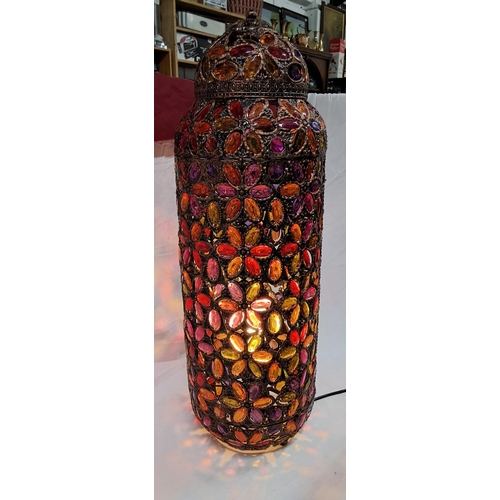 184 - A large decorative lantern/ table lamp, measuring 67cm tall.