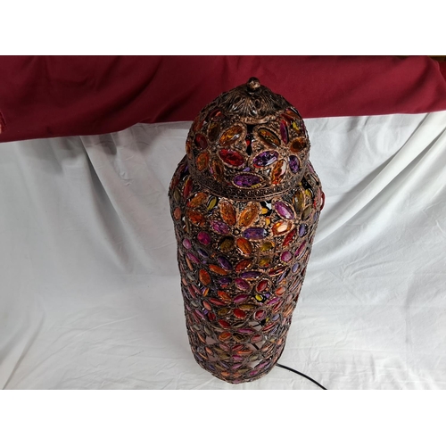 184 - A large decorative lantern/ table lamp, measuring 67cm tall.