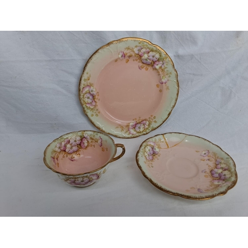 187 - A stunning antique Aynsley cabinet set (saucer a/f)