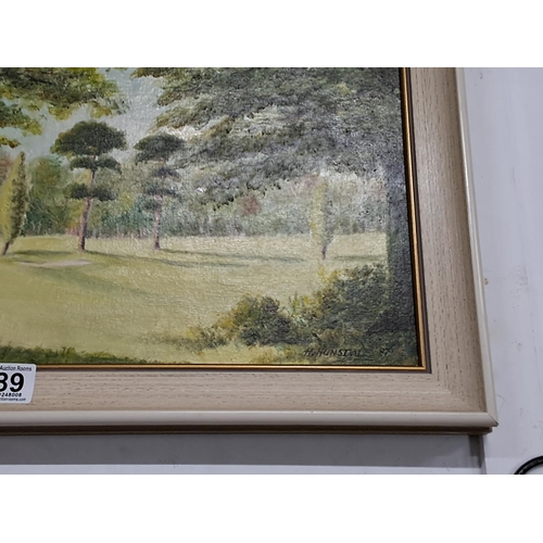 189 - An original oil on board painting of a Country Landscape, signed, H Hunsdale, dated 87.