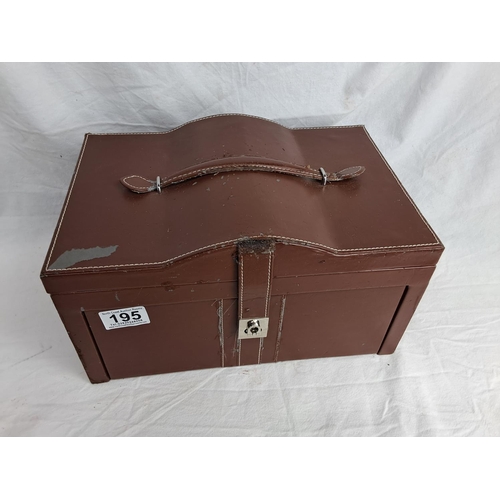 195 - A jewellery box with contents.