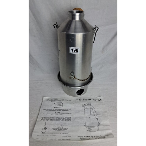 196 - A vintage stainless steel storm kettle.