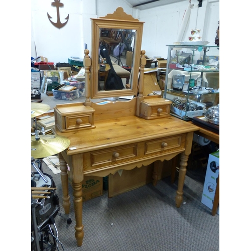 285 - A pine mirror back dressing table.