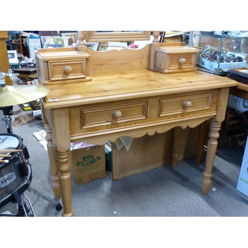 285 - A pine mirror back dressing table.