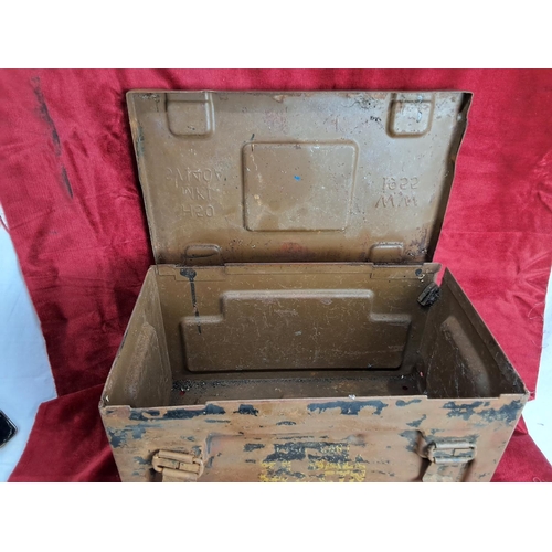 316 - A vintage metal ammo crate.