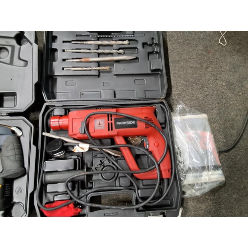 345 - A cased cordless nailer & drill.