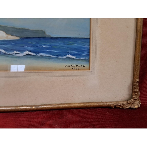 349 - A stunning antique framed watercolour painting of the White Rocks, Portrush, signed J Carolane, date... 