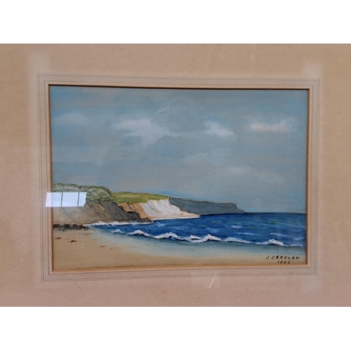 349 - A stunning antique framed watercolour painting of the White Rocks, Portrush, signed J Carolane, date... 