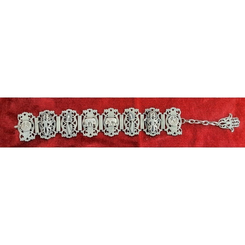 367 - A vintage Tibetan Silver bracelet. Weighing 28.89 grams.