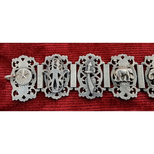 367 - A vintage Tibetan Silver bracelet. Weighing 28.89 grams.