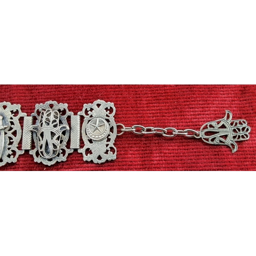 367 - A vintage Tibetan Silver bracelet. Weighing 28.89 grams.