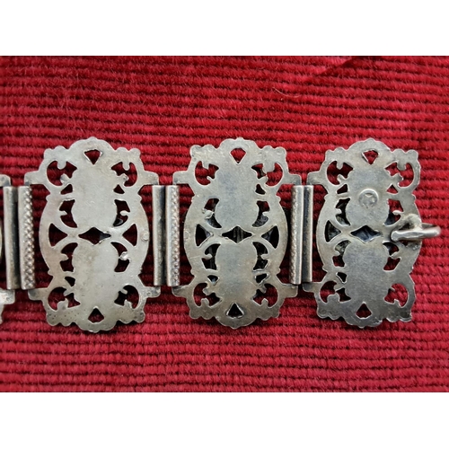 367 - A vintage Tibetan Silver bracelet. Weighing 28.89 grams.