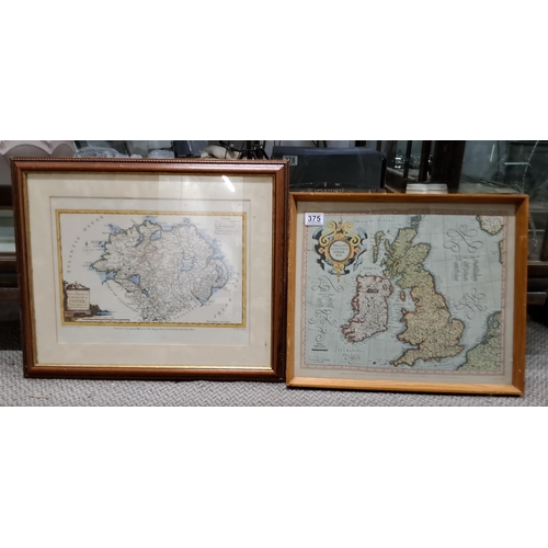 375 - A pair of framed maps.