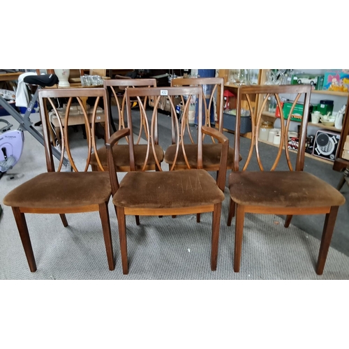 432 - A stunning set of Mid Century/ vintage G-Plan 'X'/ Kissing chairs, to include 4 chairs & 1 carver (a... 