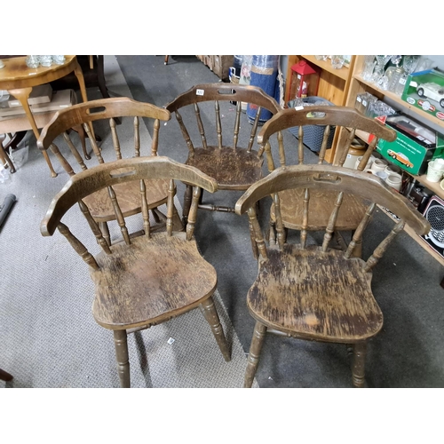 433 - A set of 5 vintage pub bow back chairs.