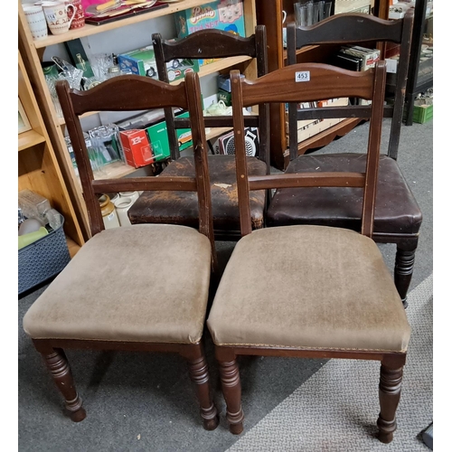 453 - A set of 4 antique dining chairs for restoration.