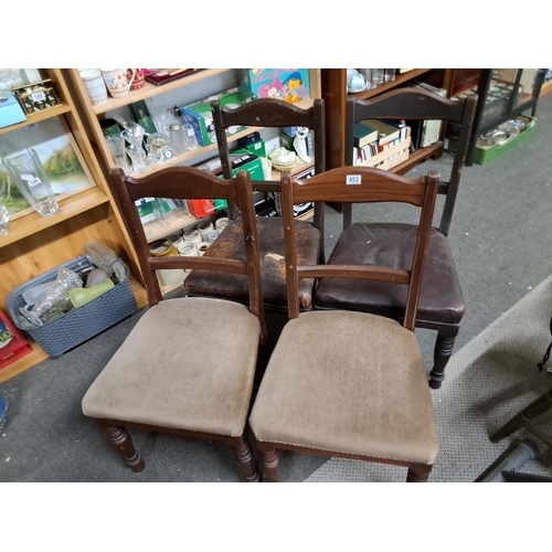 453 - A set of 4 antique dining chairs for restoration.