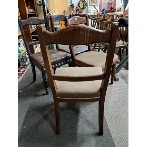 453 - A set of 4 antique dining chairs for restoration.