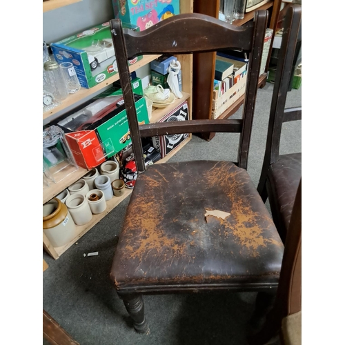 453 - A set of 4 antique dining chairs for restoration.