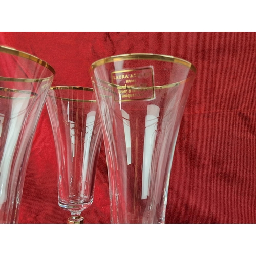 462 - A set of 5 Laura Ashley wine glasses.